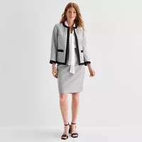 Black Label by Evan-Picone Tweed Womens Classic Fit Suit Jacket