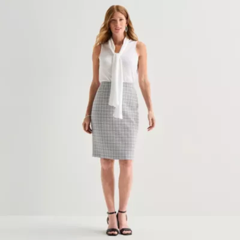 Black Label by Evan-Picone Tweed Womens Suit Skirt