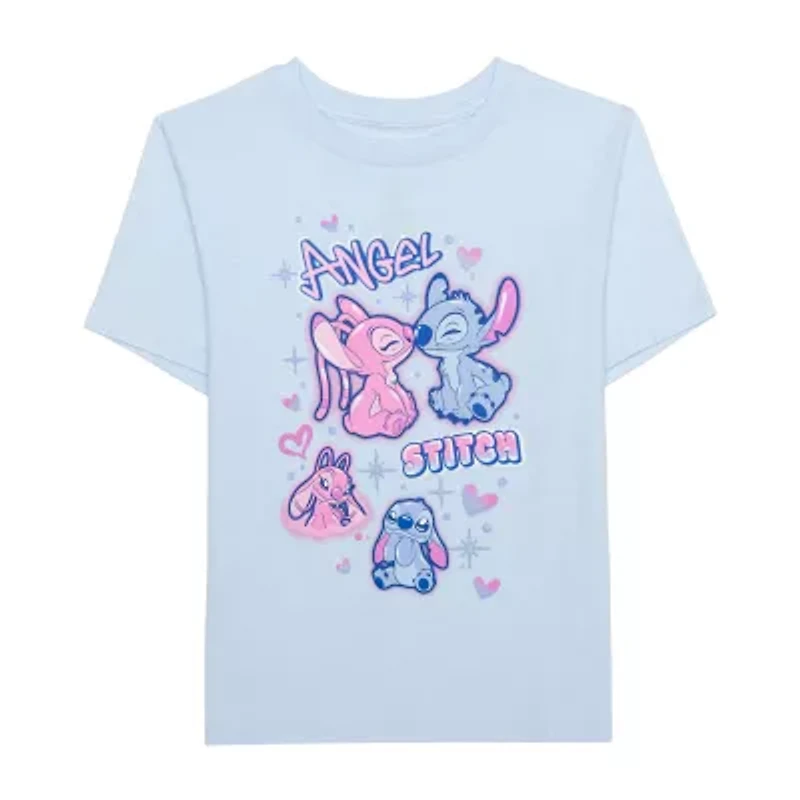 Little & Big Kid Girls Round Neck Short Sleeve Regular Fit Graphic T-Shirt