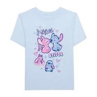 Little & Big Kid Girls Round Neck Short Sleeve Regular Fit Graphic T-Shirt