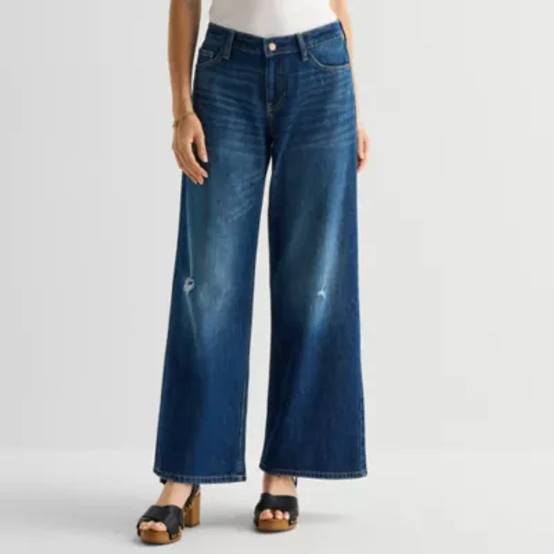 Arizona Womens Juniors Low Rise Baggy Fit Jean