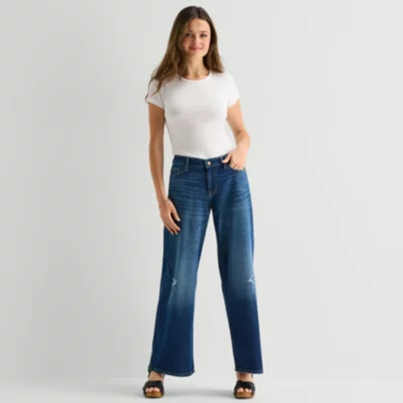 Arizona Womens Juniors Low Rise Baggy Fit Jean