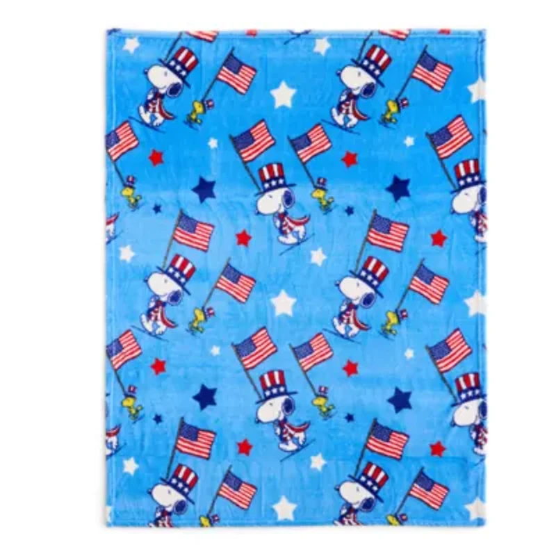 Peanuts Star Spangled Throw Peanuts Snoopy Washable Lightweight Throw