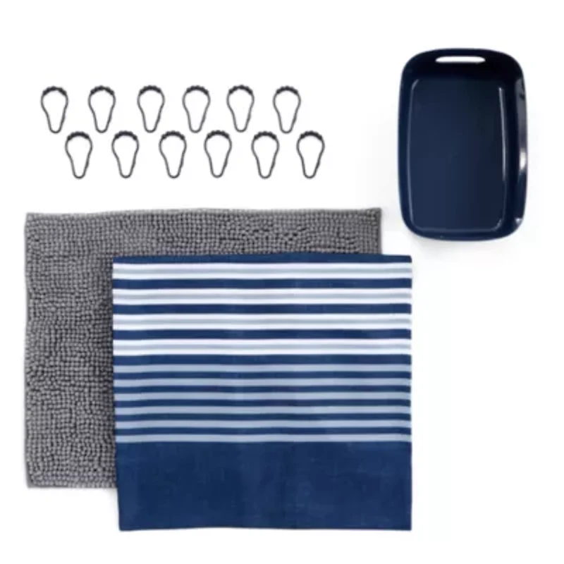 AEROPOSTALE Stripes 15-pc. BTC Shower Curtain Set