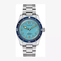 Caravelle Designed By Bulova Caravelle Sea Hunter Mens Automatic Silver Tone Stainless Steel Bracelet Watch 43b178
