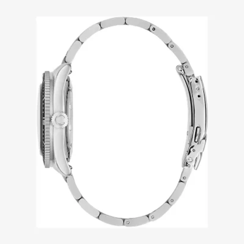 Caravelle Designed By Bulova Caravelle Sea Hunter Mens Automatic Silver Tone Stainless Steel Bracelet Watch 43b177