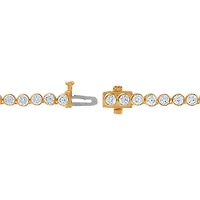 (F / Si2) Womens White Diamond 10K Gold 18 Inch Tennis Necklace