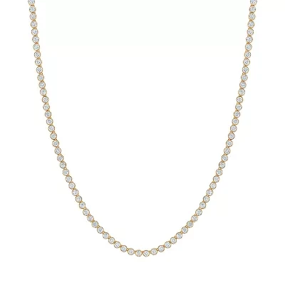 (F / Si2) Womens White Diamond 10K Gold 18 Inch Tennis Necklace