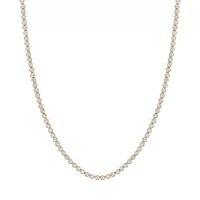 (F / Si2) Womens White Diamond 10K Gold 18 Inch Tennis Necklace