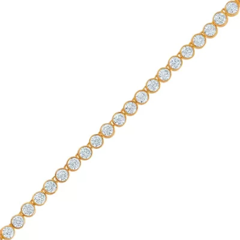 (F / Si2) Womens White Diamond 10K Gold 18 Inch Tennis Necklace