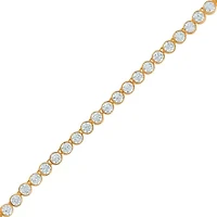 (F / Si2) Womens White Diamond 10K Gold 18 Inch Tennis Necklace