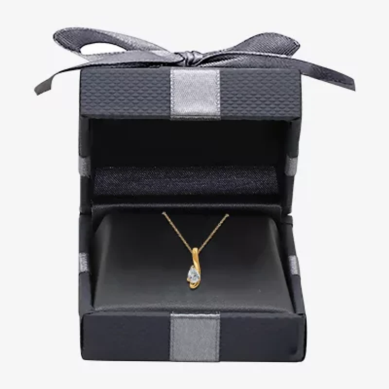 (I/Si2) Womens Lab Grown White Diamond Pear 18 Inch Pendant Necklace