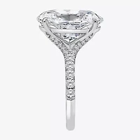 Signature By Modern Bride (I / Si2) Womens 6 1/2 Ct. T.W. Lab Grown White Diamond 14K Gold Oval Side Stone Engagement Ring
