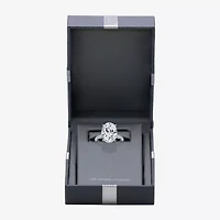 Signature By Modern Bride (I / Si2) Womens 6 1/2 Ct. T.W. Lab Grown White Diamond 14K Gold Oval Side Stone Engagement Ring