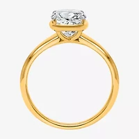 (I / Si2) Womens 3 CT. Lab Grown White Diamond 14K Gold Cushion Solitaire Engagement Ring