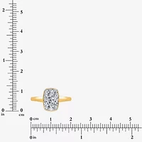 (I / Si2) Womens 3 CT. Lab Grown White Diamond 14K Gold Cushion Solitaire Engagement Ring