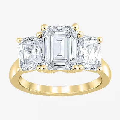 Love Lives Forever (F / Vs2) Womens 4 CT. T.W. Lab Grown White Diamond 10K Gold Rectangular 3-Stone Engagement Ring