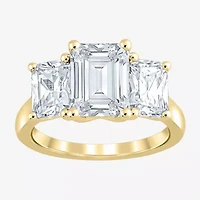 Love Lives Forever (F / Vs2) Womens 4 CT. T.W. Lab Grown White Diamond 10K Gold Rectangular 3-Stone Engagement Ring
