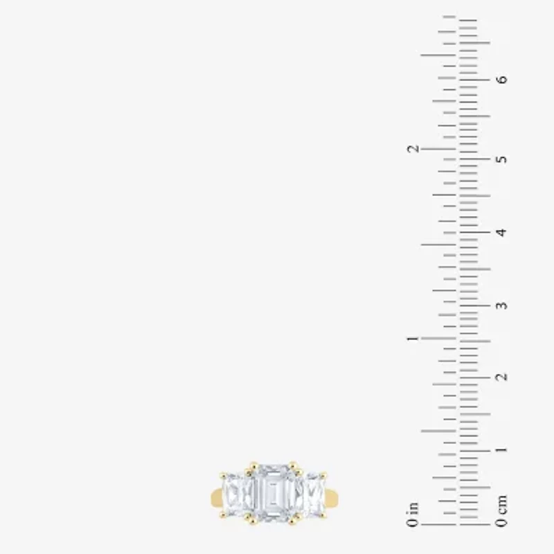 Love Lives Forever (F / Vs2) Womens 4 CT. T.W. Lab Grown White Diamond 10K Gold Rectangular 3-Stone Engagement Ring