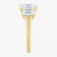 Love Lives Forever (F / Vs2) Womens 4 CT. T.W. Lab Grown White Diamond 10K Gold Rectangular 3-Stone Engagement Ring