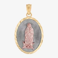 Virgin Mary Womens 10K Gold Oval Pendant