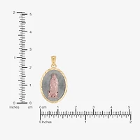 Virgin Mary Womens 10K Gold Oval Pendant