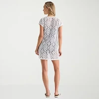 Liz Claiborne Womens Circles Crochet Dress Swimsuit Cover-Up