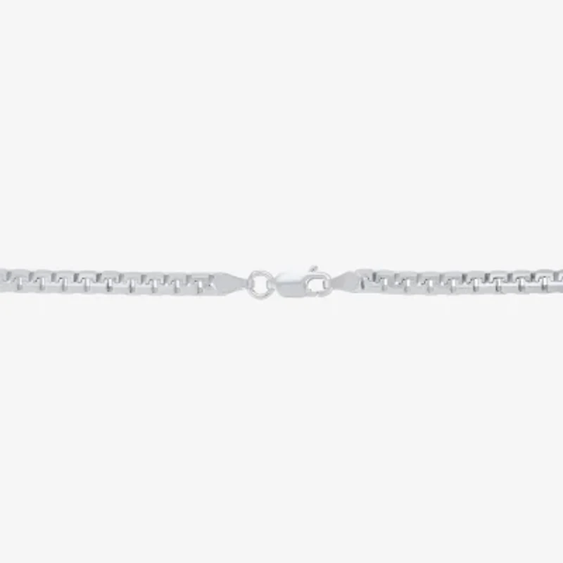 Made in Italy Mens Sterling Silver Inch Box Chain Necklace