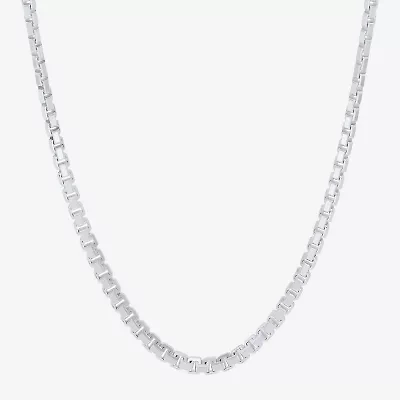 Made in Italy Mens Sterling Silver Inch Box Chain Necklace
