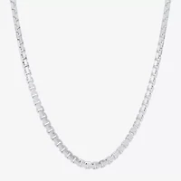 Made in Italy Mens Sterling Silver Inch Box Chain Necklace