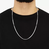 Made in Italy Mens Sterling Silver Inch Box Chain Necklace