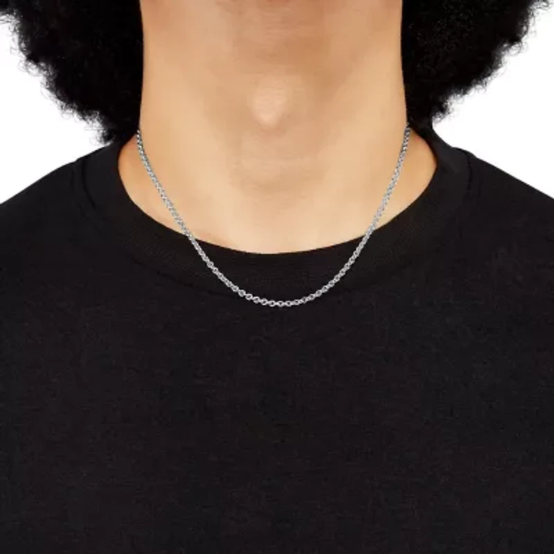 Made in Italy Unisex Adult Sterling Silver 18 Inch Rolo Chain Necklace