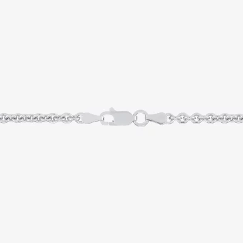 Made in Italy Unisex Adult Sterling Silver 22 Inch Rolo Chain Necklace