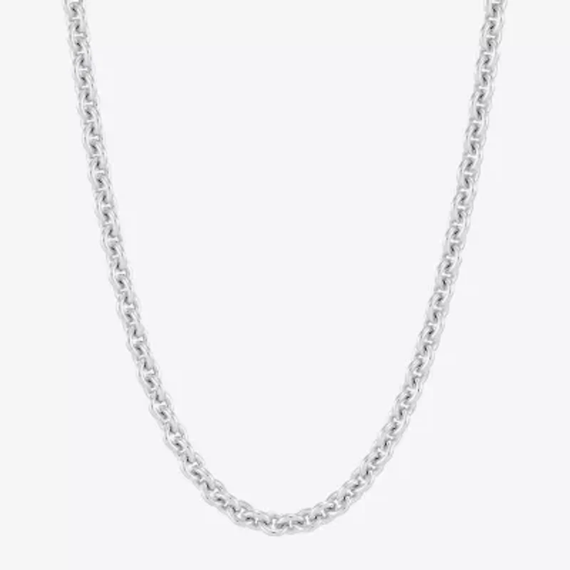 Made in Italy Unisex Adult Sterling Silver 22 Inch Rolo Chain Necklace