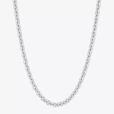 Made in Italy Unisex Adult Sterling Silver 22 Inch Rolo Chain Necklace