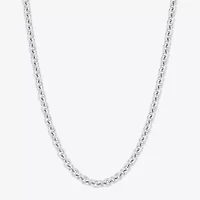 Made in Italy Unisex Adult Sterling Silver 22 Inch Rolo Chain Necklace
