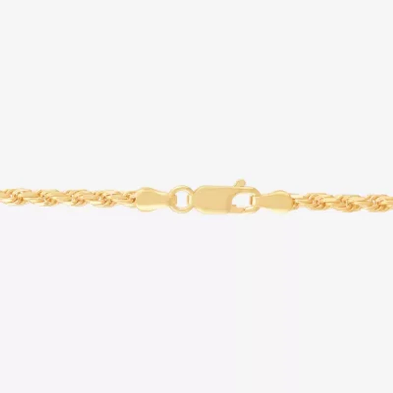 Made in Italy Unisex Adult 14K Gold Over Silver Inch Rope Chain Necklace