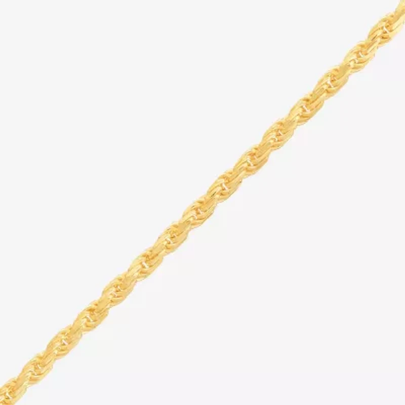 Made in Italy Unisex Adult 14K Gold Over Silver Inch Rope Chain Necklace