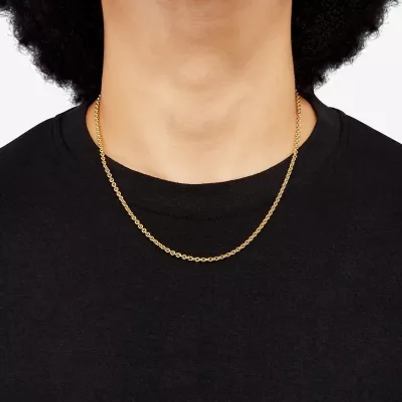 Made in Italy Unisex Adult 14K Gold Over Silver 18 Inch Rolo Chain Necklace