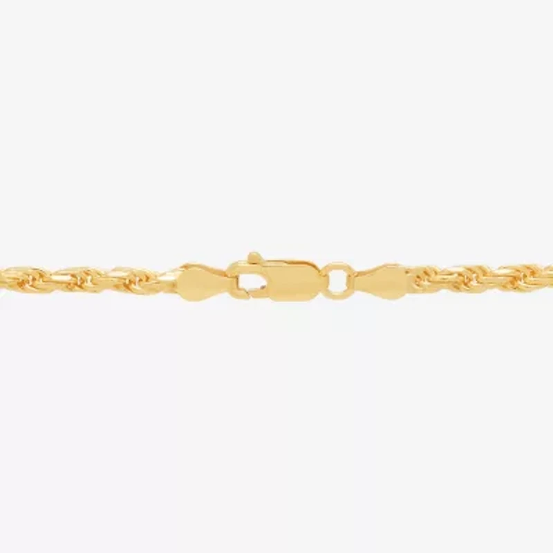 Made in Italy Mens 14K Gold Over Silver Inch Rope Chain Necklace