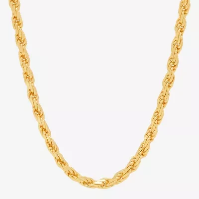 Made in Italy Mens 14K Gold Over Silver Inch Rope Chain Necklace