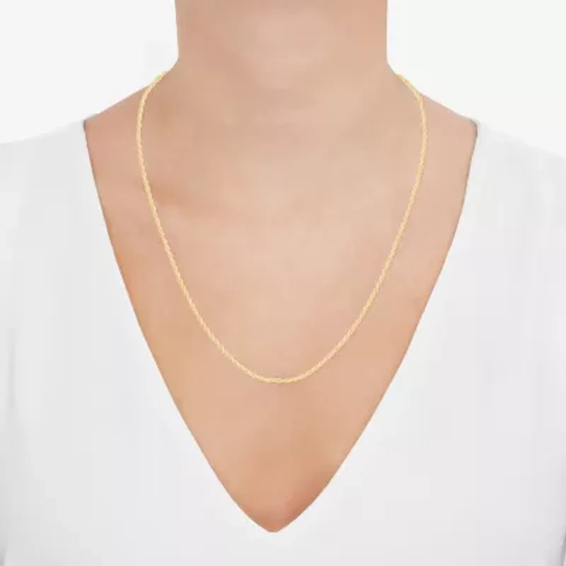 Made in Italy Unisex Adult 14K Gold Over Silver Inch Rope Chain Necklace