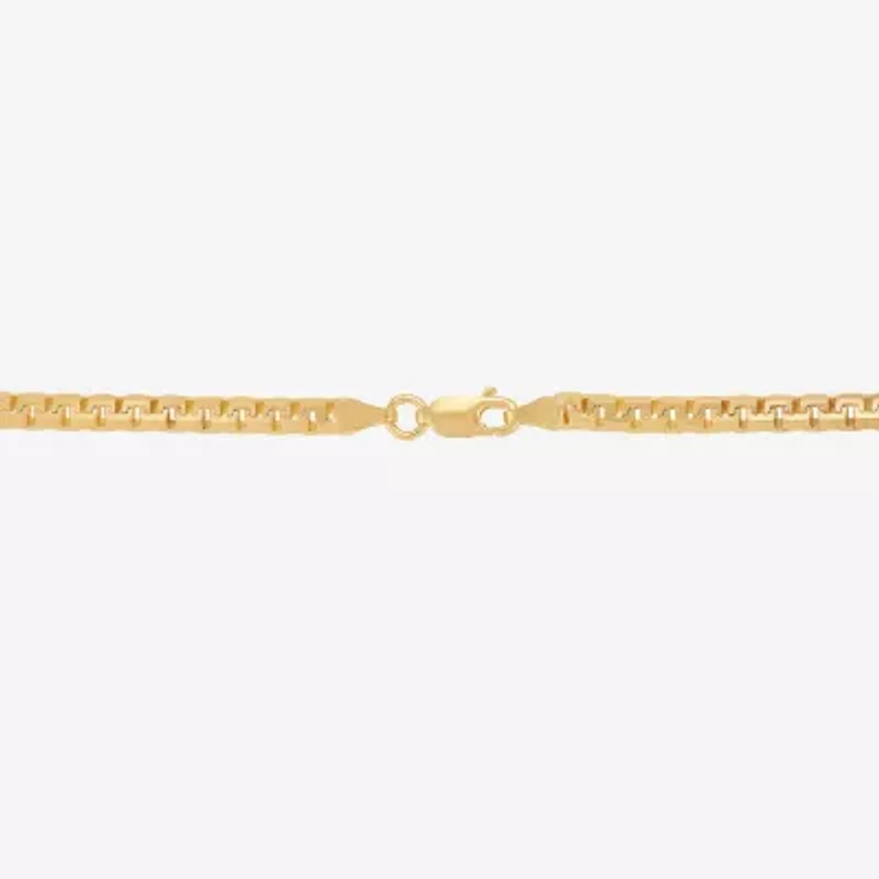 Made in Italy Mens 14K Gold Over Silver 22 Inch Box Chain Necklace