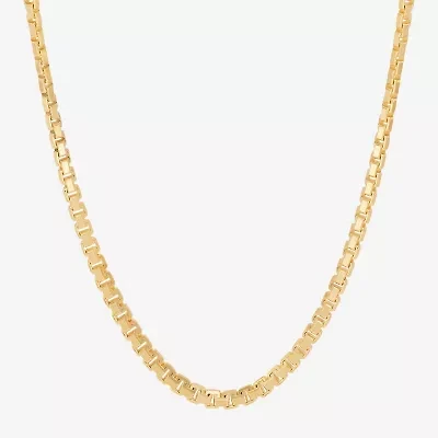 Made in Italy Mens 14K Gold Over Silver 22 Inch Box Chain Necklace