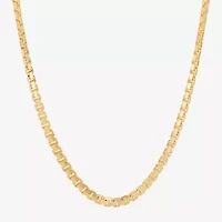 Made in Italy Mens 14K Gold Over Silver 22 Inch Box Chain Necklace