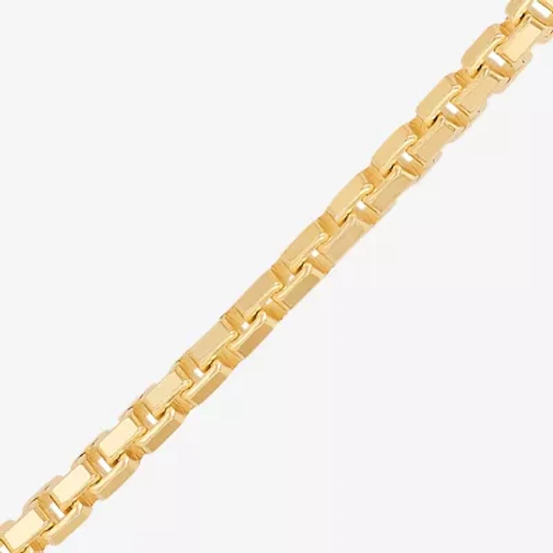 Made in Italy Mens 14K Gold Over Silver 22 Inch Box Chain Necklace