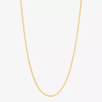 Made in Italy Unisex Adult 14K Gold Over Silver Inch Rope Chain Necklace