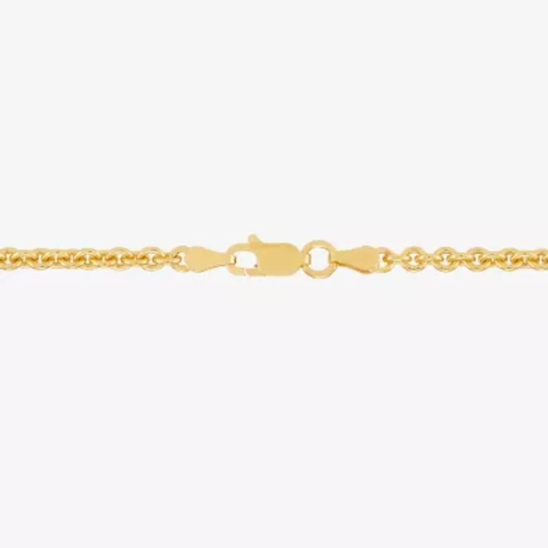 Made in Italy Unisex Adult 14K Gold Over Silver 20 Inch Rolo Chain Necklace