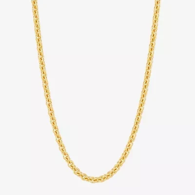 Made in Italy Unisex Adult 14K Gold Over Silver 20 Inch Rolo Chain Necklace