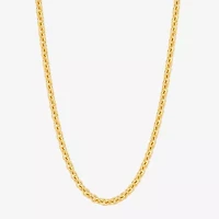 Made in Italy Unisex Adult 14K Gold Over Silver 20 Inch Rolo Chain Necklace